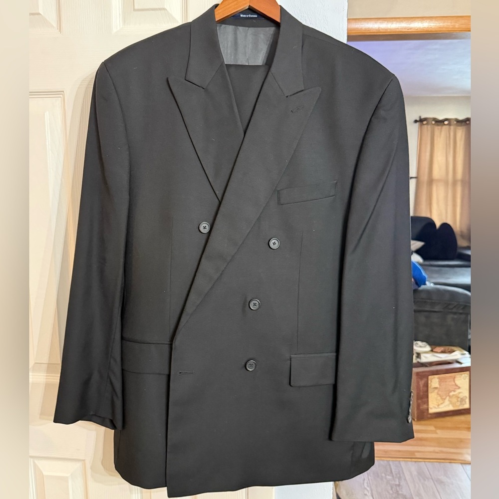 Classic Black Ralph Lauren Double-Breasted Men's suit set size 46R